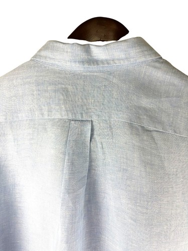 Preppy Classic Blue Linen Logo Vinyard Vines Classic Fit Tucker Shirt, Men's XL - Picture 7 of 12