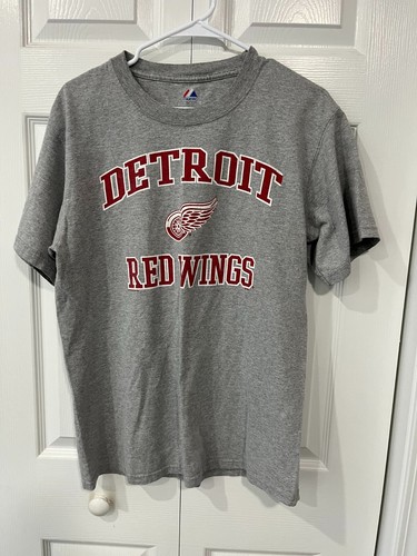Vintage Majestic Detroit Red Wings Gray T-Shirt M- Excellent Condition - Picture 1 of 2