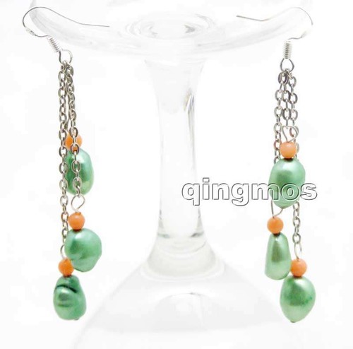 7-9mm Baroque Natural Freshwater Gray Pearl Earring for Women & Dangle Earring - Picture 34 of 44