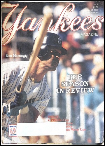 Yankees Magazin - Vol. 10 #9 16. November 1989 Don Mattingly - Bild 1 von 2