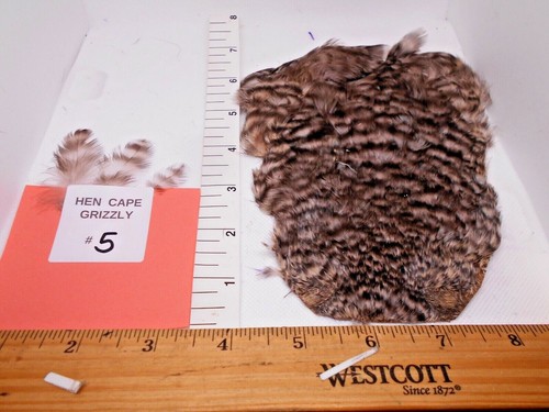 Hen cape (neck) soft hackle grizzly dun white red olive black - Picture 90 of 91