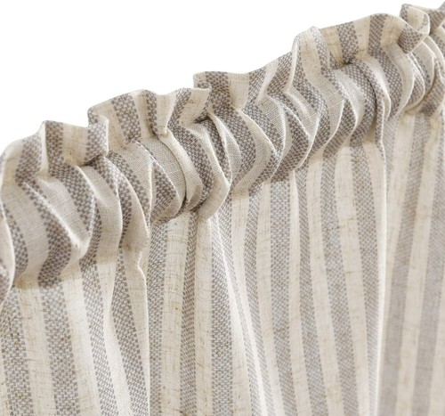 Vangao Kitchen Curtains Linen Tiers Striped Cafe Curtains Small Window Curtain - Picture 10 of 23