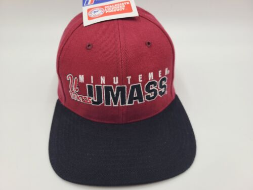 Vintage University of Massachusetts UMass Minutemen Twins Enterprise Hat Cap Red