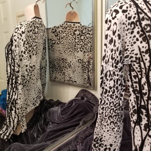 Abstract Black and White Open Waterfall Style Cardigan by Alberto Makali SZ M - Picture 9 of 12