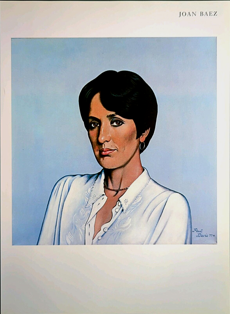 1985 Joan Baez Famous People Portrait By Paul Davis Art