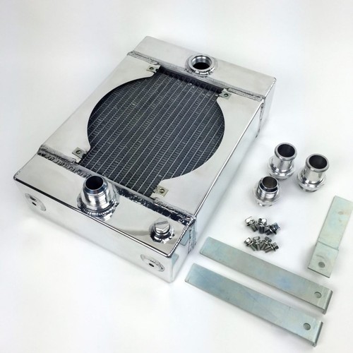 CSF Small Race Radiator & 9" Spal Fan 14.5H × 10.0L × 3.6W / 5.65W/fan on * - Picture 6 of 13