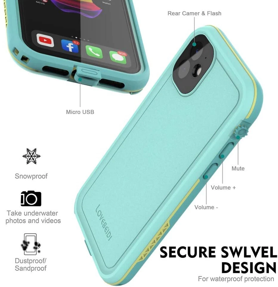 Waterproof Case For iPhone 11 Heavy Duty Shockproof Cover with Screen Protector - Image 4 of 4