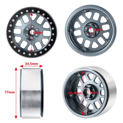 Qmore 2.6 inch Beadlock Wheel Hub Rims For Black Mamba 152*47mm Mud Swamp Tires - Picture 32 of 32