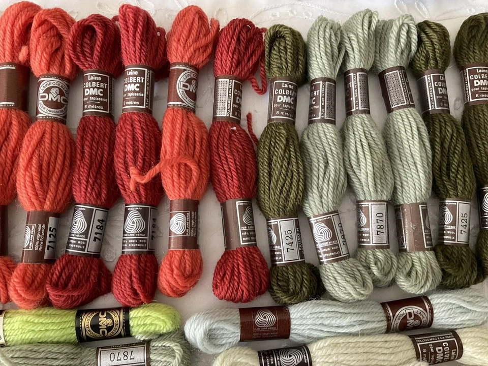 DMC Laine Colbert Tapestry Yarn Lot of 21 Assorted Colors 100% Virgin Wool M - Image 3 of 4