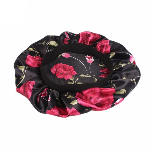 US Women Satin Night Sleep Cap Hair Bonnet Hat Silk Head Cover Wide Elastic Band - Picture 29 of 69
