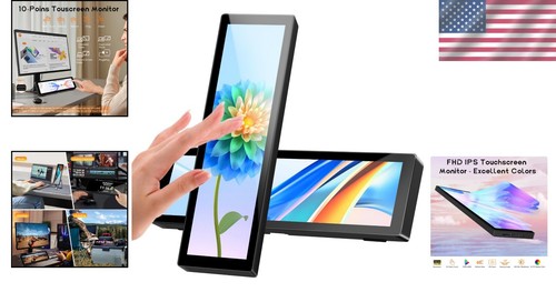 Multi-Function Touchscreen Monitor - 8.8" IPS Display for Gaming & Monitoring - Picture 2 of 8