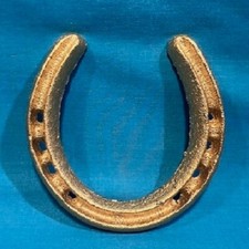 Cast Iron Small painted Gold Lucky Horse Shoe One 1 05209 Gold
