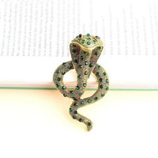 Cobra Snake Brooch / Pin / Pendant. King Cobra Pin. Serpent Snake Jewely