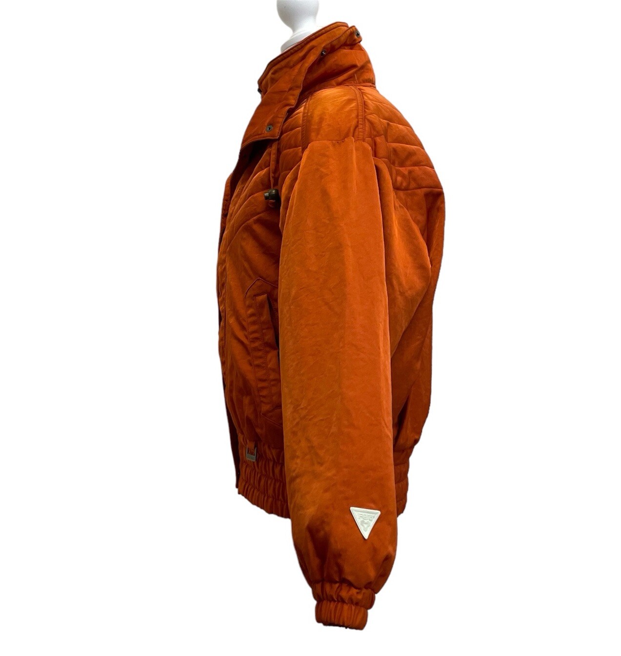 Vintage 80s FERA Orange Ski & Snow Winter Nylon Softshell Puffer Jacket sz 10