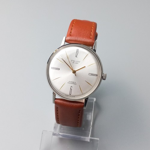 NOS Poljot de Luxe Ultra Slim 2209 Vintage Soviet Herren Armbanduhr 23 Jewels - Bild 6 von 12