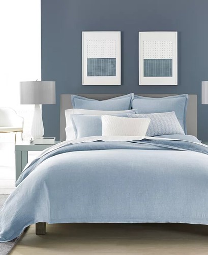 Hotel Collection Cornflower Luxury 100% Linen Pillow Sham KING Cornflower Blue - Picture 4 of 4