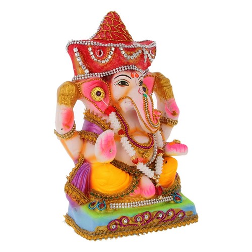 Eco-Friendly Clay Ganesh Ganesha Ganapati Visarjan Murti Statue Hindu Idol - Picture 328 of 403