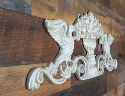 Antique Ornate Cast Iron Pediment Scroll Decoration Shabby Chic Architecture Art - Picture 3 of 11