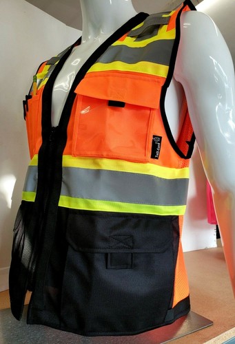 Surveyor zweifarbige Sicherheitsweste ANSI/ISEA 107-2015 zugelassen (klein bis 5XL) - Bild 4 von 27