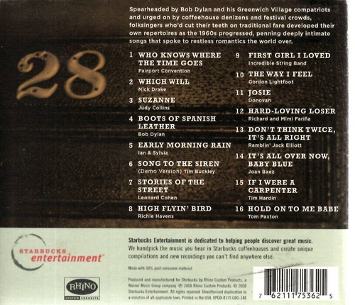 From the Coffeehouse CD Starbucks 2008, OPCD-8175, Bob Dylan, Leonard Cohen ~ VG - Imagen 2 de 6