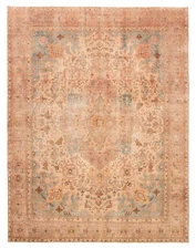 Traditional Vintage Hand-Knotted Oriental Carpet 9'10" x 12'7" Wool Area Rug