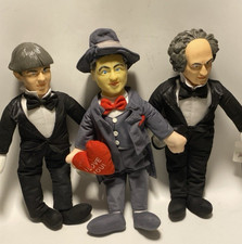 Lot of 3 Three Stooges Larry, Curly,Moe Plush Dolls VTG
