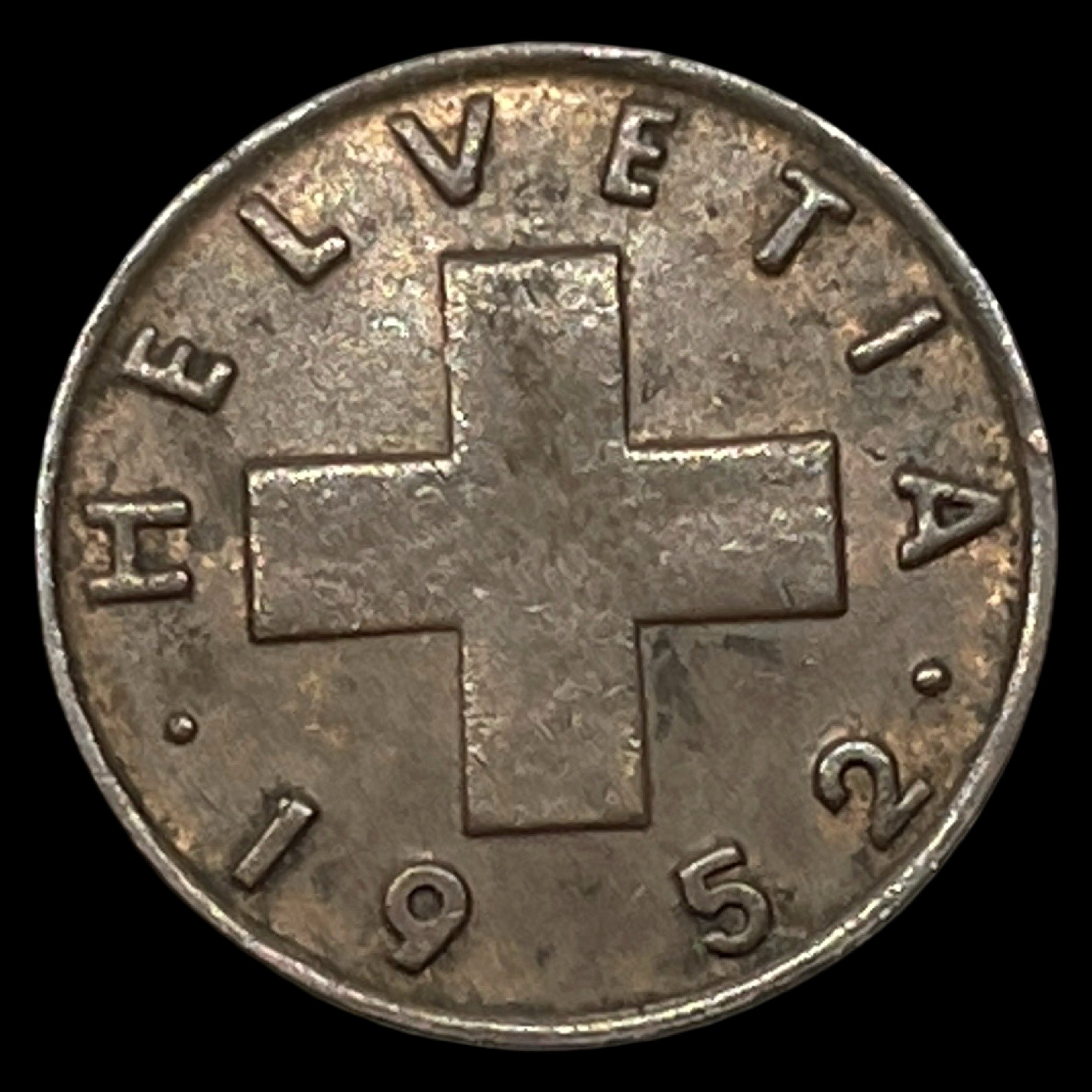 1952-B 1 Rappen Switzerland KM 46 Brown BN Lot D3-235 Wheat Spike