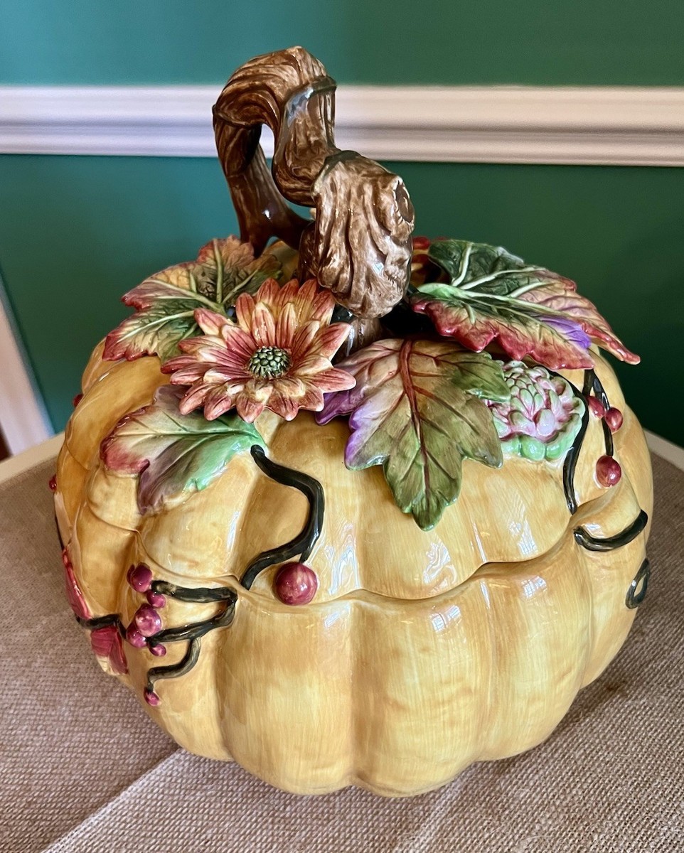 Fitz And Floyd Harvest Heritage Pumpkin Soup Tureen (No Ladle