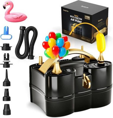 Balloon Pump Electric, 3-in-1 Portable Black Gold Electric Air Machine Balloo...