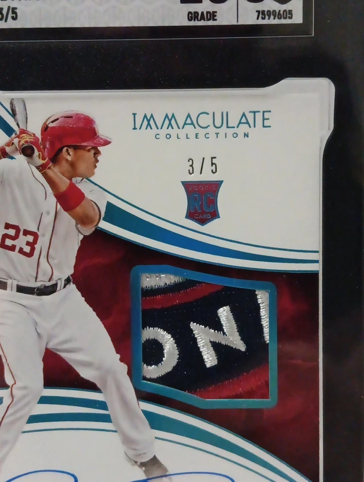 2016 Panini Immaculate Rookie Patch Auto 3/5 Pedro Severino SGC CARD 8, AUTO 10 - Image 2 of 4