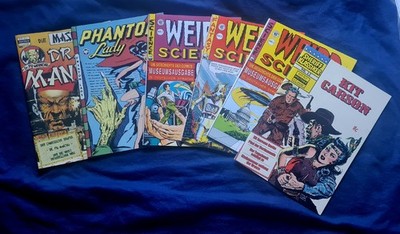 6x reprints EC Weird Science 1 2 3 Phantom Lady Fu Manchu WOOD Kit Carson BSV