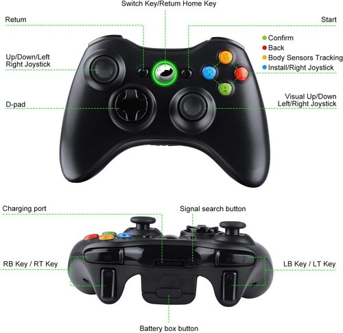 Für Xbox 360/360 Slim/PC Wireless Game Controller USB Gamepad Windows 7/8/10/XP - Bild 11 von 17