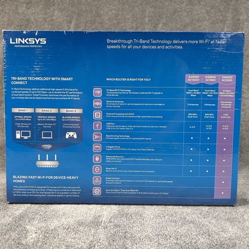 Linksys EA9200 AC3200 Tri-Band Smart Wi-Fi Router New Sealed Dual-Core USB 3.0 - Afbeelding 2 van 5