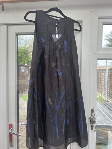 Next Signature Black Sleeveless Silky Dress Size Uk 12 Brand New Tags Floaty - Picture 7 of 14