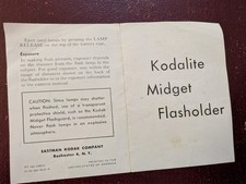 Vintage Kodak - Kodalite Midget Flasholder for Brownie Camera - instructions