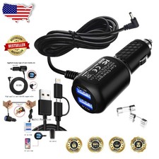 Upgrade Radar Detector Cord 6.5ft DC 3.5mm Dual USB Fast Charge
