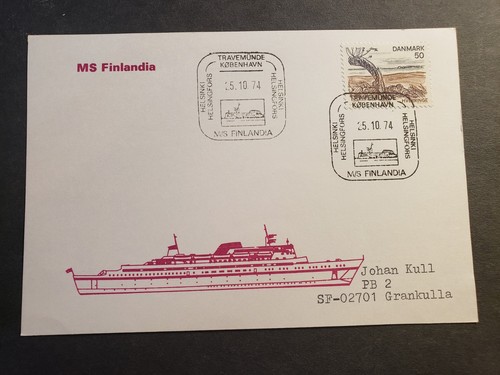 Passenger Ship M/S FINLANDIA, Silja Line Naval Cover 1974 Postcard FINLAND