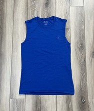 Champion Classic Jersey Muscle Sleeveless Tank Blue Mens Sz Small 100 Cotton