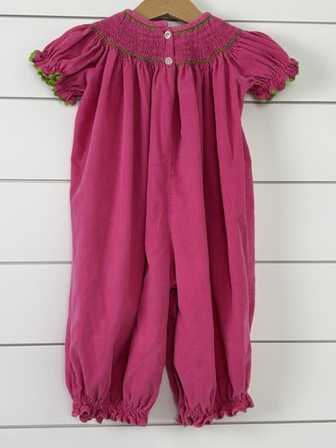 SHRIMP & GRITS Kids Sz 12m One Piece Bubble Romper Smocked Tea Time Corduroy - Picture 4 of 6