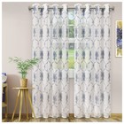 Scalene Semi-Sheer Jacquard Curtains, Window Accents, Geometric, Trellis, Tri...