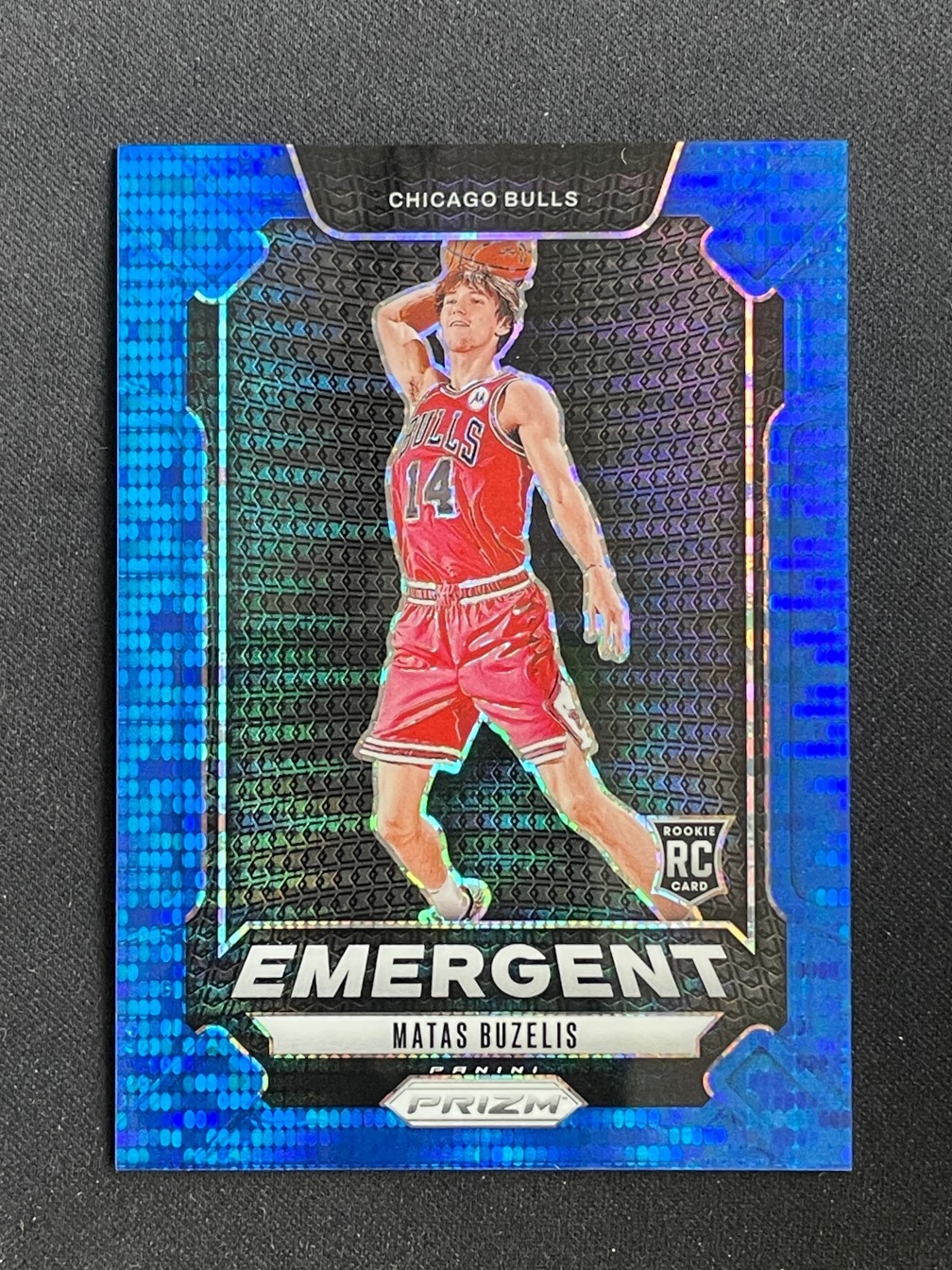 Matas Buzelis 2024-25 Panini Prizm RC Emergent Blue Pulsar /99 #7
