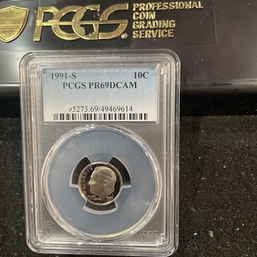 1991 S Gem Proof Roosevelt Dime Graded At PR69 With A Deep Cameo R-19