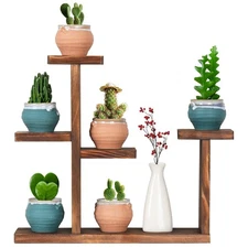 Wooden Tabletop Plant Stand - 5 Tier Succulent Plant Holder Decorative Plante...