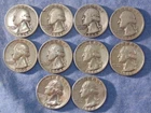 Lot of 10 - Washington Silver Quarters Circulated -  1939-1964 - P&D   AS51