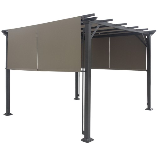 2PCS 16x4 Ft Universal Replacement Canopy for Pergola Structure Sun Awning Brown - Picture 7 of 10