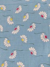 Blue Modern Daisy Fabric Cotton 35x34 Inches Floral