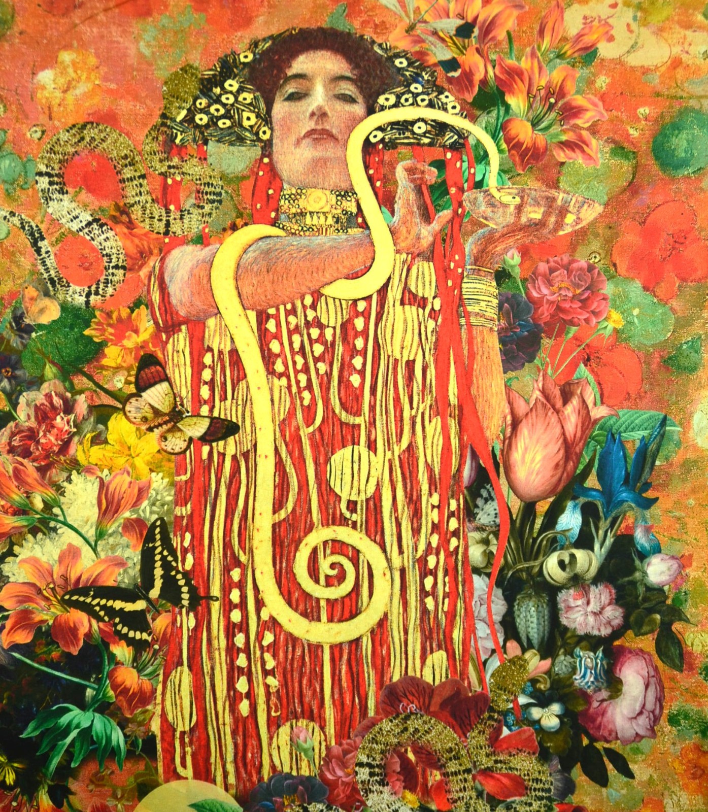 Jersey Panel Gustv Klimt Jugendstil Inner Garden Digital 200x 150 cm Hygieia 