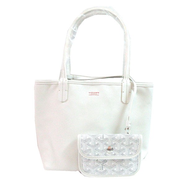 Goyard Anjou Mini Tote Bag Pouch White Hand Purse Reversible Auth