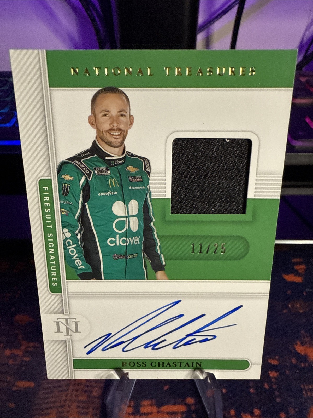 2021 Ross Chastain National Treasures Racing NASCAR Auto /25 Race Worn Firesuit