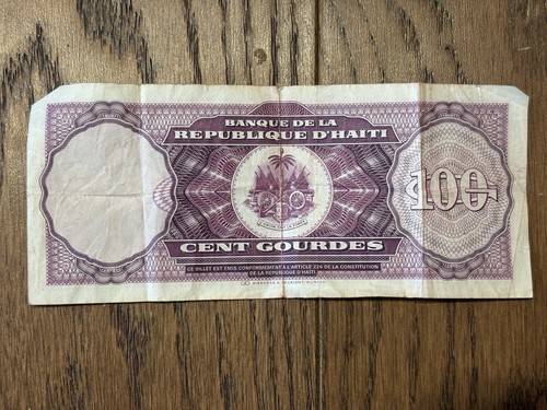 Republique D’haiti 100 Cent Gourdes 1991 - Picture 2 of 6